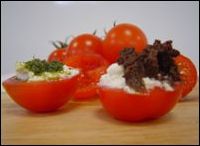 Tomates cerises chèvre frais et pâte d'olives - Produits Biologiques - Recette Traditionelle - Qualité - Olives & Condiments